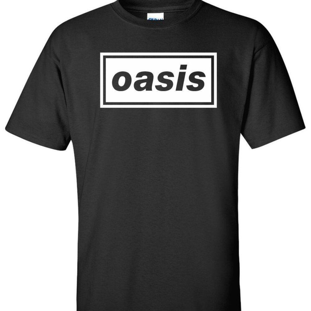 Oasis Band Logo Graphic T-Shirt Music Fan Gift Britpop Rock Concert Casual Tee